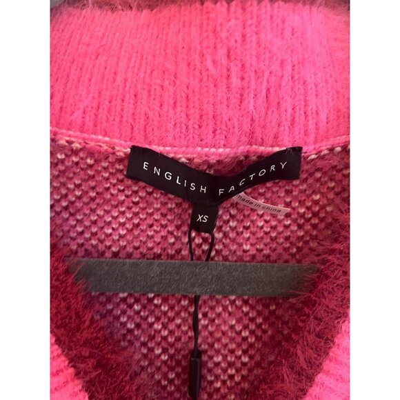 English Factory Womens Pink Plaid Sleeveless Sweater Vest Sz XS NWT - Picture 3 of 6